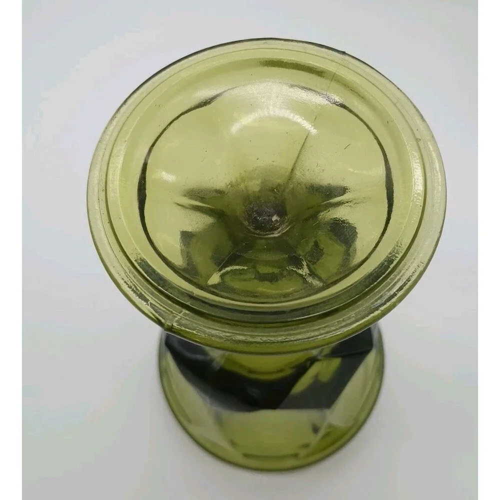 3 Anchor Hocking  Vintage  Fairfield Avocado Green Stemmed Goblets Glasses 6